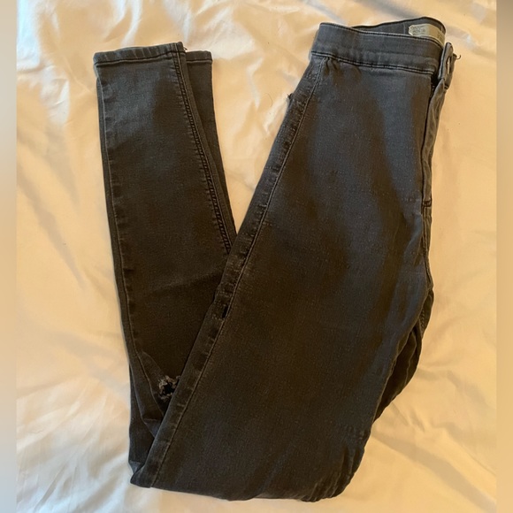 ! 2 for 20 ! TOPSHOP WASHED GRAY SKINNY HIGH WAISTED RIPPED JEANS JONI - Picture 4 of 9